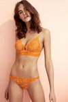 Princesse tam.tam SS18 lingerie lookbook (looks: orange lace bra, orange lace briefs)