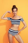 Princesse tam.tam SS18 lingerie lookbook (looks: striped black and white swimsuit)