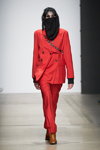 POLUNINA show — MBFW Russia SS2020 (looks: red pantsuit)