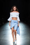Dafna May show — Ukrainian Fashion Week SS20 (looks: beige crop top, sky blue skirt)