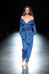 Tanya Ruban. Dafna May show — Ukrainian Fashion Week SS20 (looks: blue denim jumpsuit)