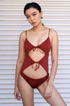 2.10 swimwear campaign (looks: burgundy swimsuit)