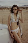 Lena Hardt. Chantelle SS19 lingerie campaign (looks: white transparent bra, white transparent briefs, grey vest)