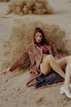 Lena Hardt. Chantelle SS19 lingerie campaign (looks: white pumps, burgundy bra)