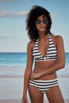 Etam Swim SS 19 campaign (looks: striped black and white swimsuit)