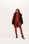 Hobbs FW 19/20 lookbook (looks: red pantsuit, brown fur coat)