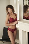 MISSYA AW 19 lingerie campaign (looks: burgundy bra, burgundy briefs)