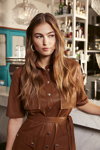 Orsay FW 19/20 campaign (looks: brown shirtdress)