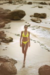 Pain de Sucre SS 2019 swimwear campaign (looks: yellow swimsuit)