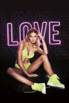 Romee Strijd. Victoria's Secret Valentine's Day 2019 lingerie campaign (looks: lime bra, lime briefs, lime sneakers)