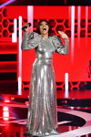 Taraji P. Henson. Preisverleihung — 2020 American Music Awards (Looks: silbernes Abendkleid)