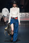 Boozt show — Copenhagen Fashion Week AW 20/21 (looks: white blouse, blue maxi denim skirt)