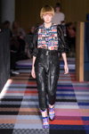 MUNTHE show — Copenhagen Fashion Week AW 20/21 (looks: black leather pants, multicolored blouse)
