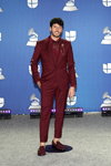Sebastián Yatra. Ceremonia de premiación — Premios Grammy Latinos 2020 (looks: traje de hombre burdeos, )