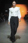 Noname Atelier show — Riga Fashion Week SS2021 (looks: white blouse, black trousers)