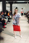 Street Fashion Show 2020 (looks: white flowerfloral top, red skirt)
