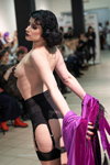 Street Fashion Show 2020 (looks: black garter belt, nude nylon stockings)