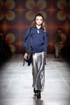 BENDUS show — Ukrainian Fashion Week FW20/21 (looks: blue blouse, silver trousers)
