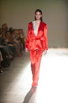 FROLOV show — Ukrainian Fashion Week NoSS (looks: red pantsuit)