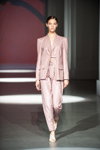 VOROZHBYT&ZEMSKOVA show — Ukrainian Fashion Week NoSS (looks: pink pantsuit)