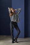 BRAX Women FW20 lookbook (looks: with houndstooth print black and white jumper, black trousers)