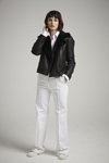 Celtic & Co AW 20/21 lookbook (looks: white trousers, black leather biker jacket, white blouse)