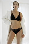 Chantelle FW 20/21 lingerie campaign (looks: black bra, black briefs)
