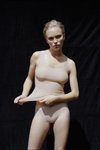 Kim van der Laan. Chantelle FW 20/21 lingerie campaign (looks: beige top, beige briefs)