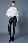 Лукбук Ermanno Scervino Pre fall 20/21 (наряды и образы: белая блуза, чёрные кожаные брюки)