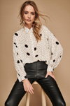 Лукбук M&Co SS 2020 (наряды и образы: чёрные брюки, белая блуза в горошек)