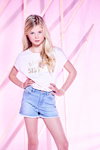 Loved by Miracles SS 2020 lookbook (looks: white top, sky blue denim shorts)