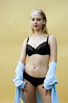 Tia Jonsson. Passionata FW20 lingerie campaign (looks: black bra, black briefs)