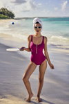 Rosa Faia SS 2020 swimwear campaign (looks: beetroot closed swimsuit with zipper)