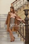 Unisa FW 20/21 campaign (looks: pink jumper, grey pencil skirt, nude coat)