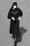 Minsk street fashion. 05/2020. Part 1 (looks: black trench coat, black sheer tights)