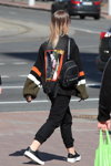 Minsk street fashion. 05/2020. Part 7 (looks: black jacket, black backpack)