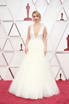 Maria Bakalova. Opening ceremony — 93rd Oscars (looks: whitenecklineevening dress)
