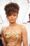 Andra Day. Opening ceremony — 93rd Oscars (looks: goldevening dress)