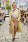 Lovechild 1979 show — Copenhagen Fashion Week Digital Runway SS22 (looks: yellow trench coat, white blouse, nude trousers)