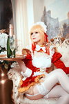 Fate/Extra. Cosplay hosiery photoshoot (looks: white stockings with lace top)