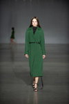 Elena Burenina show — Ukrainian Fashion Week noseason sept 2021 (looks: green midi coat, black sandals)