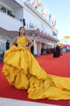 Bianca Balti. Venice Film Festival 2021. Part 1 (looks: yellowevening dress)