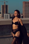 Lingerie & hosiery photoshoot. A Stroll on the Roof