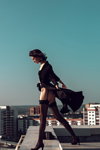 Dessous-Strumpfwaren-Fotoshooting. A Stroll on the Roof