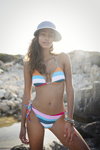 Barts SS 21 swimwear campaign (looks: striped multicolored swimsuit)