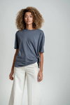 Celtic & Co SS 21 lookbook (looks: white culottes, grey top)