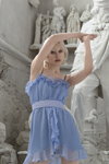 Ciriana SS 2021 campaign (looks: sky blue mini dress, blond hair)