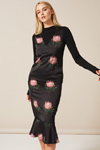 Лукбук Phoebe Grace SS 21 (наряды и образы: чёрное цветочное платье)
