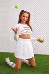 BACK TO COOL. SHEIN campaign (looks: white cotton knee socks, white mini pleated skirt, white cropped jumper)