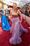 Jessica Chastain. Ceremonia otwarcia — Oscar 2022. Część 1 (ubrania i obraz: rude włosy, suknia wieczorowa lilakowa)